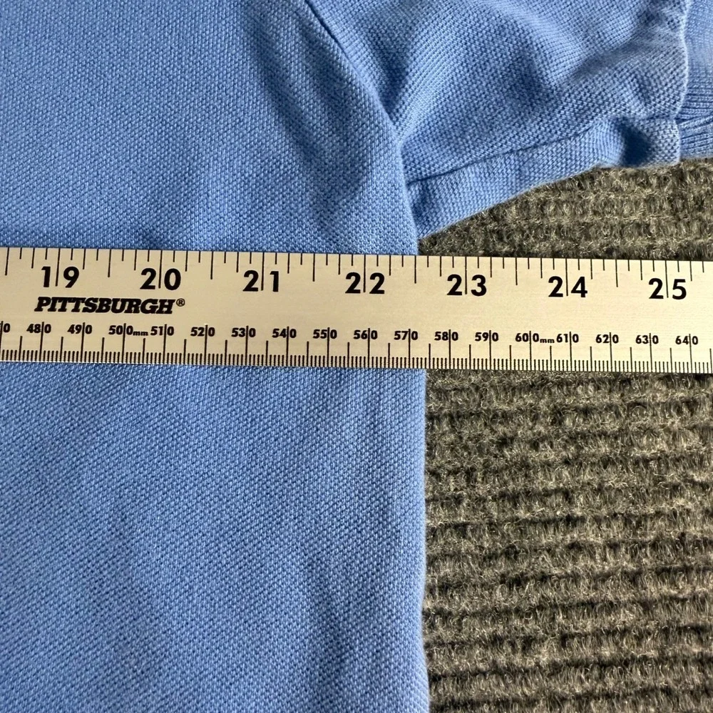 Polo Ralph Lauren Mens Large Light Blue Cotton Pique Short Sleeve Pony Polo Shir